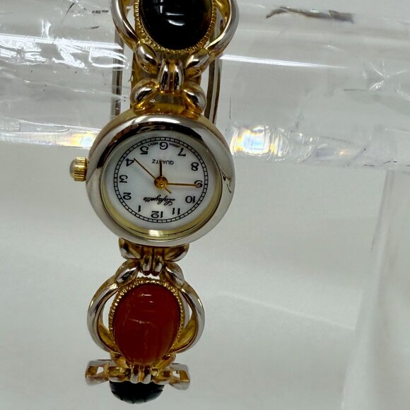 Lafayette Semi-Precious Gemstone Link Watch – Gold Tone & Silver Tone Bracelet - Picture 9 of 12